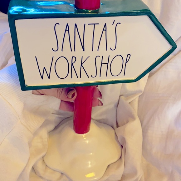 Rae Dunn Santa’s Workshop Direction Ceramic Sign Christmas Decor Seasona… - Picture 6 of 6